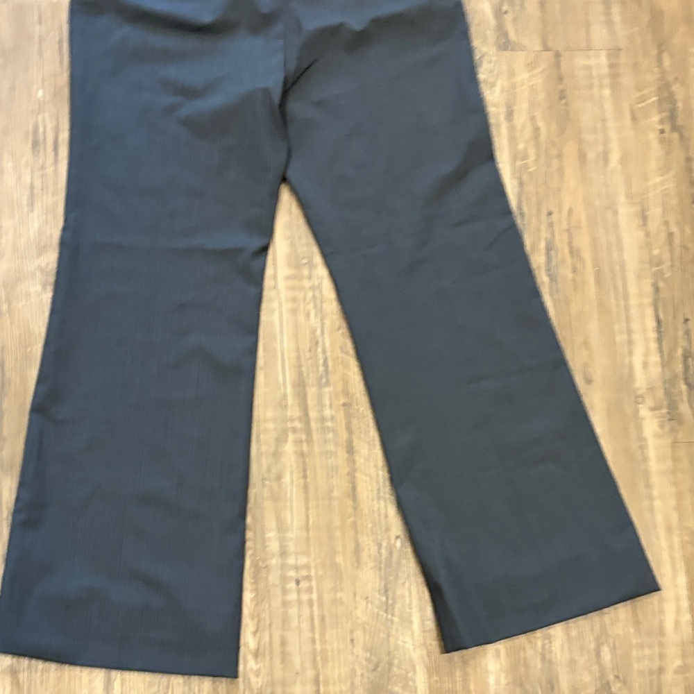 Theory Demitira Charcoal Melange Wool Flare Trouser Pants Size 14 NWT - Picture 4 of 6